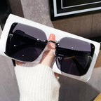 Half-Frame Trendy Sunglasses - UV400 Protection