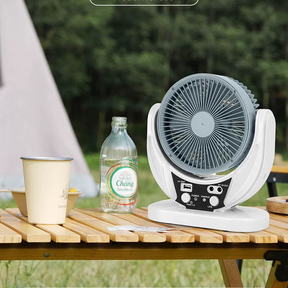 KINSLAND KL-606 Solar Fan Gray Color Side View
